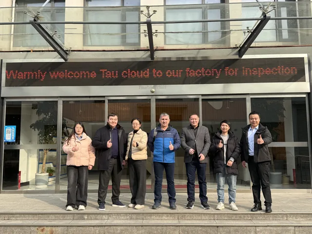 Customer inspection of modular data center equipment at Coolnet