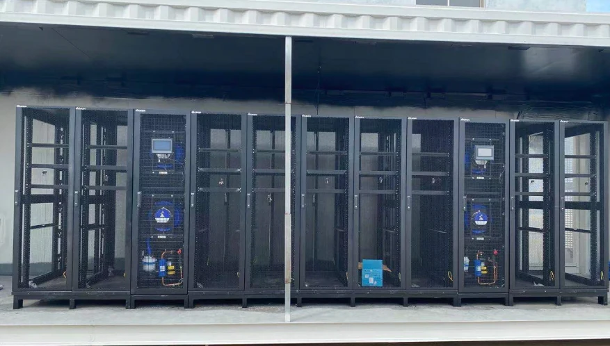 University project · rack installation inside the container