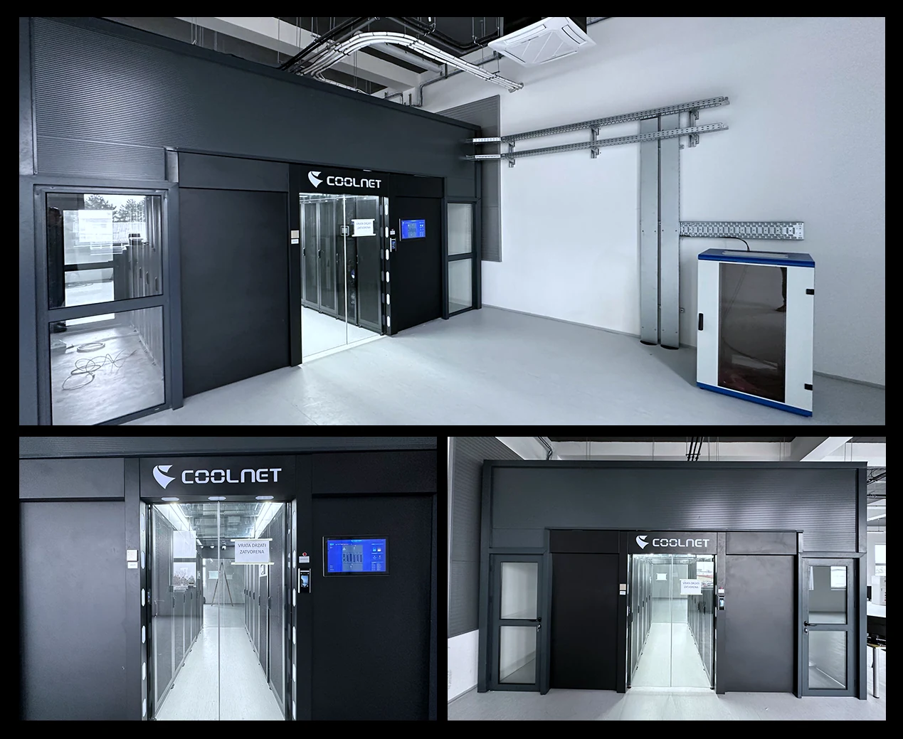 Project illustration · nine-rack modular data center configuration