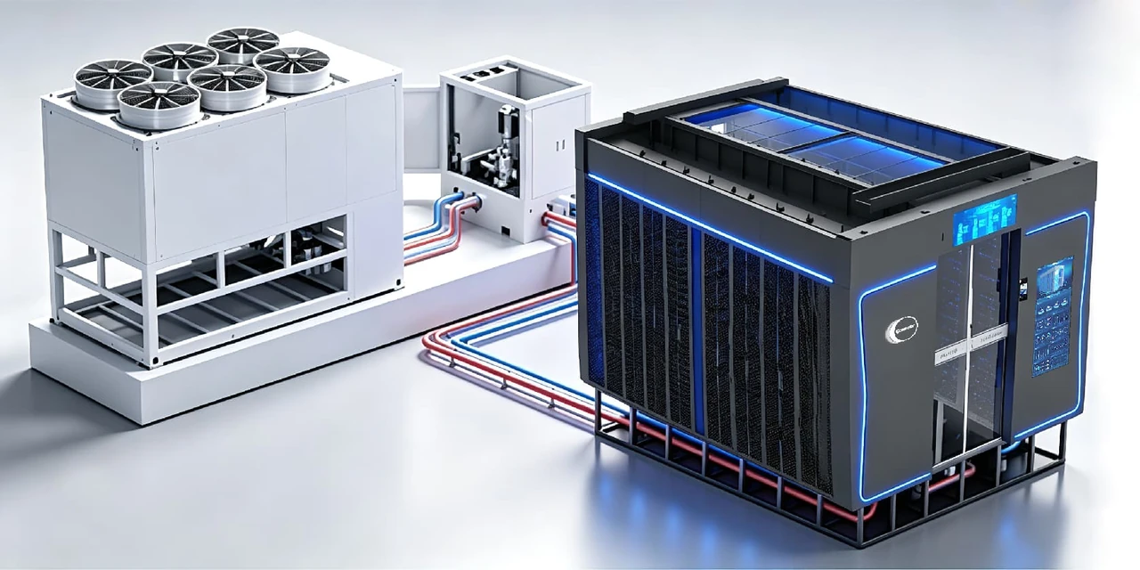 Liquid-cooled modular data center connected to a CDU and outdoor dry cooler