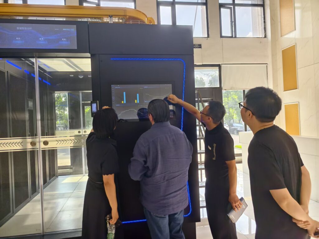 Central American telecom delegation inspecting Coolnet modular data center solutions